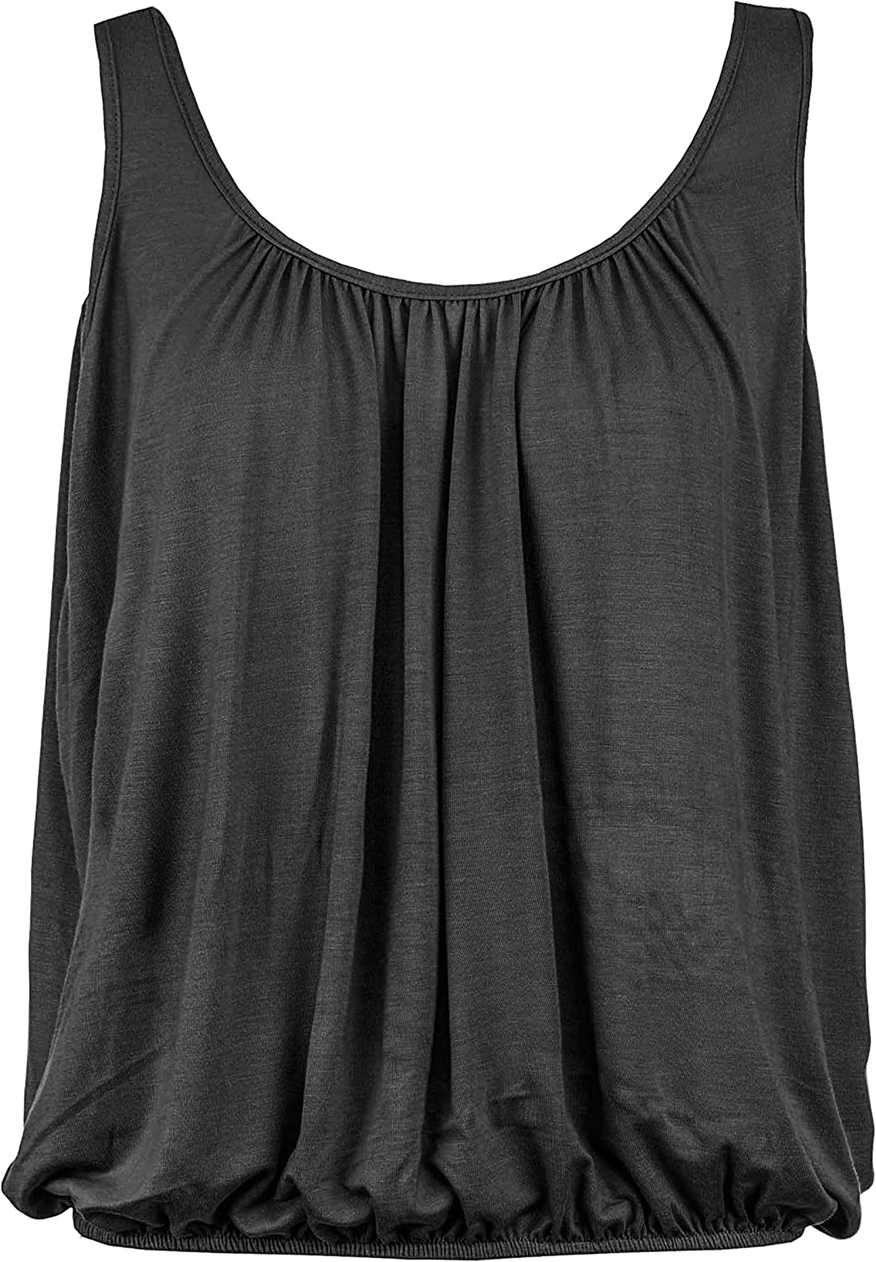 Love My FashionsWomen’s Vest Top Sleeveless Round Scoop Neck Tank Bubble Hem Straps Summer Vest Tops for Women UK