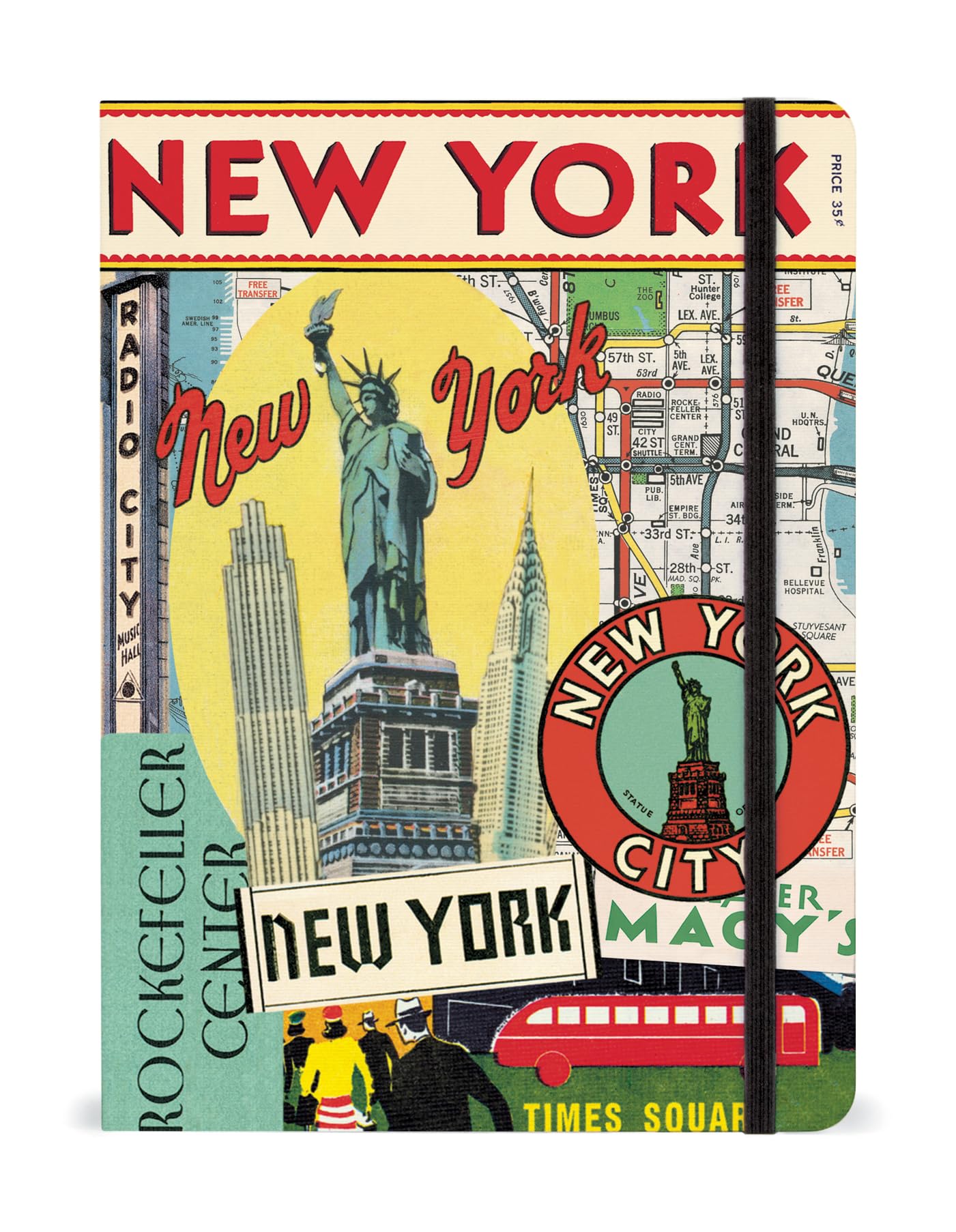 Cavallini 6 by 8-Inch Vintage New York Notebook, 144 Pages