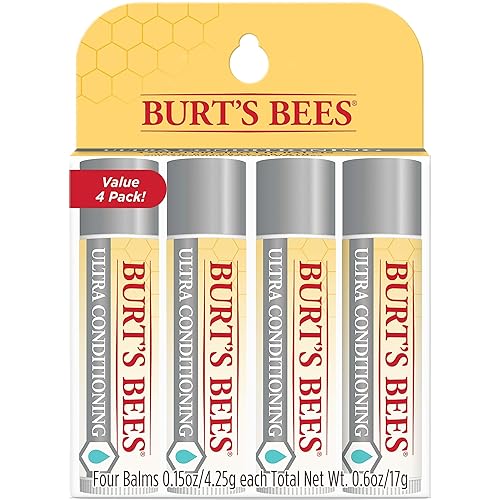 Burt's Bees Relleno de calcetines de bálsamo labial, regalo hidratante para el cuidado de los labios, 100% natural, ultra acondicionado con manteca