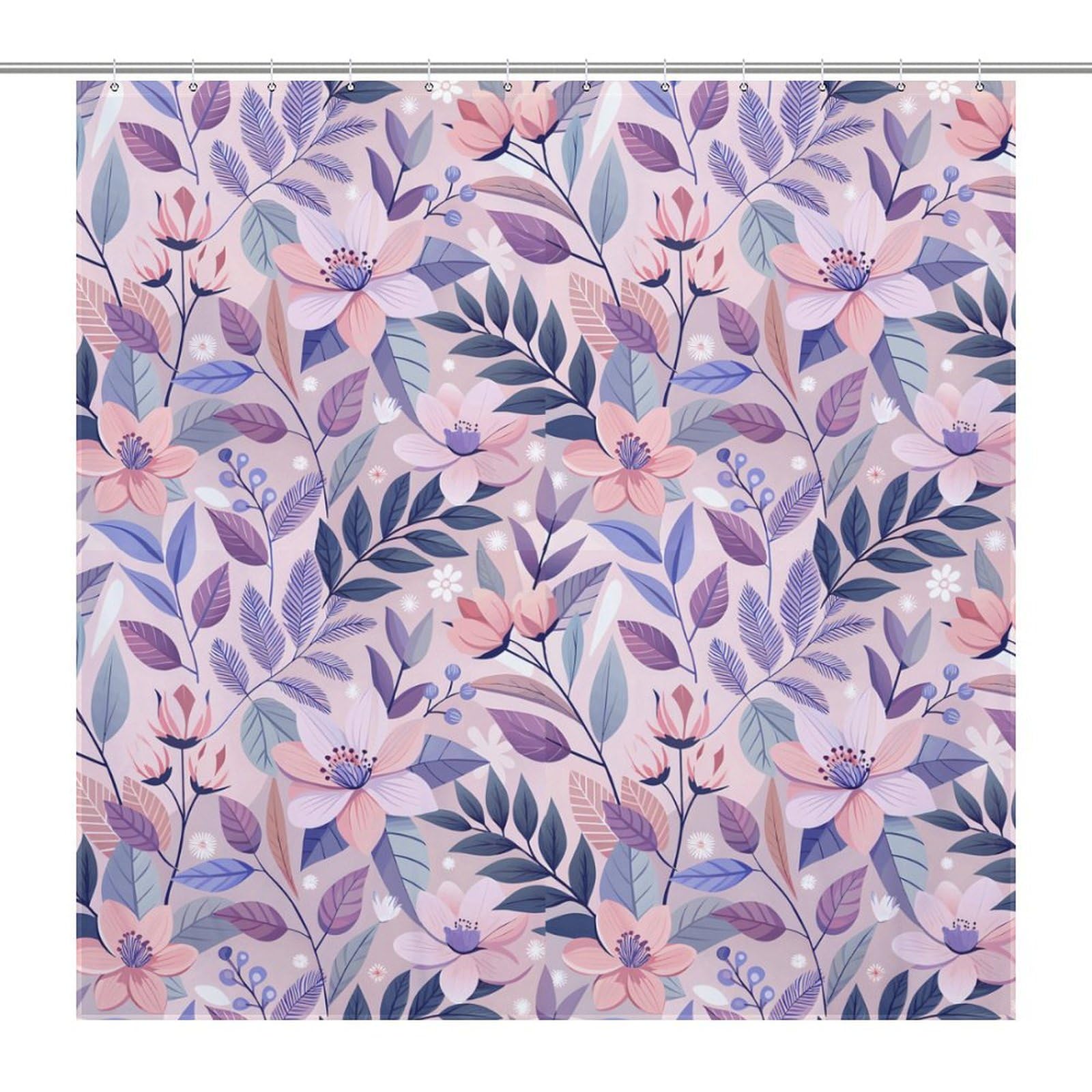 Rideau de douche imperméable anti moisissure 183x183 à motifs floraux