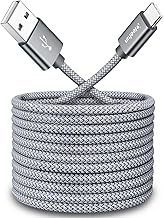 CLEEFUN Long USB-C to USB-A 2.0 Fast Charger Cable 3 M, Nylon Braided Type C Fast Charging Lead for iPhone 15 16 17 Pro Max Plus, iPad, Samsung Galaxy S/A Series, Tablets, Wall/Car Chargers-10ft/Grey