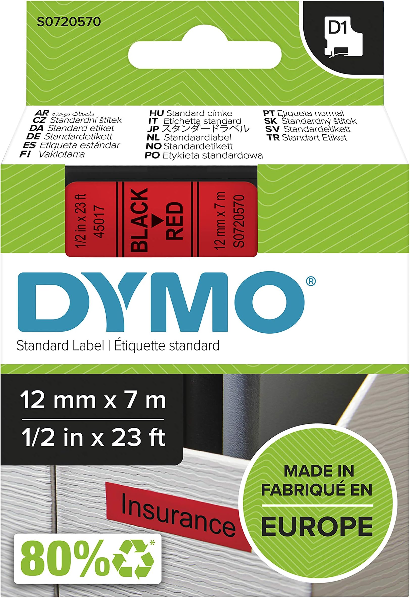 DYMOD1 12mm Ribbon- Black/Red