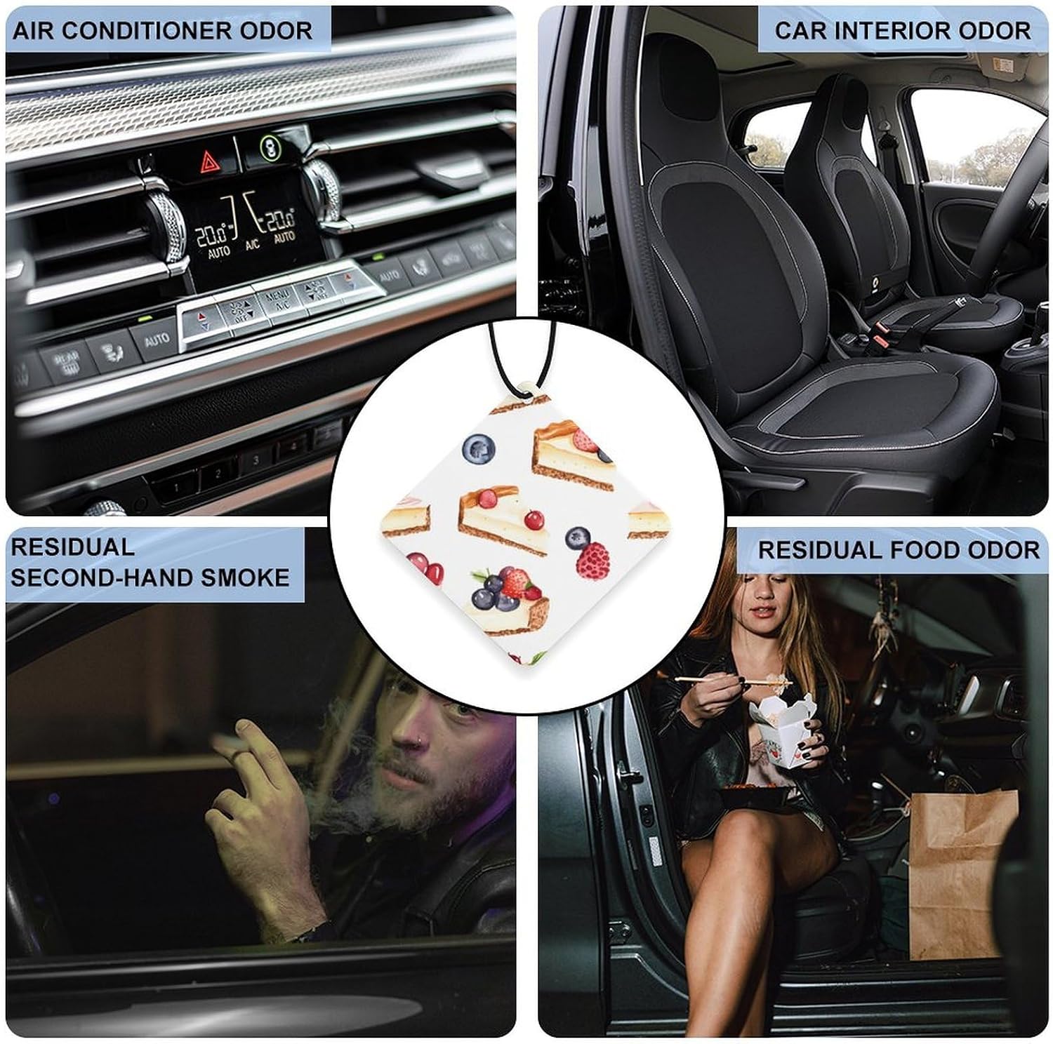 Berry Cheesecake Car Air Freshener Hanging Car Scent Cards Decor Interior Accessories