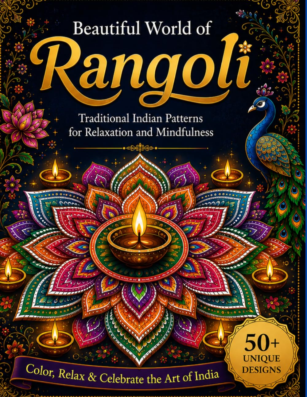 Beautiful World of Rangoli: Traditional Indian Patterns for Relaxation and Mindfulness.