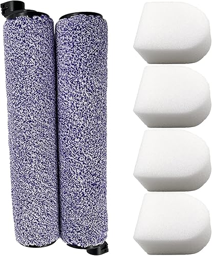 Dttery 2 rollos de cepillo y 4 filtros de espuma de repuesto para Shark WD100 WD101 WD160 WD161 WD200 WD201 WD261 AW201 AW261 AW302 HydroVac Pro XL