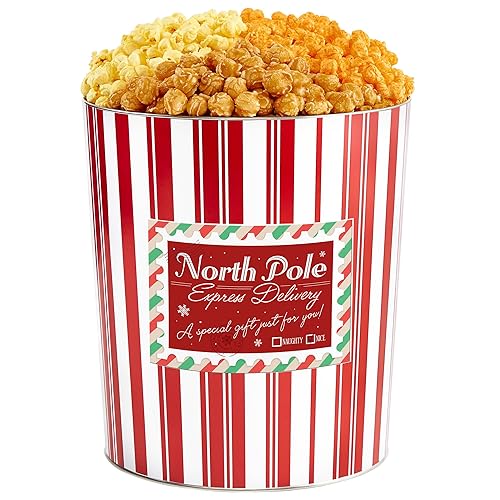 Miniatura 10 de The Popcorn Factory Lata de regalo para palomitas de maíz, retro, 3.5 galones (Cheddar robusto, mantequilla, caramelo)