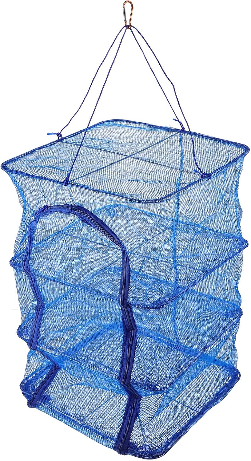 Foldable Fish Cage Fish Drying Rack Hanging Dryer Racks for Laundry Hanging Shrimp Drying Net Net Indoor Clothes Drying Rack Nylon Multi-Layer Cage Food