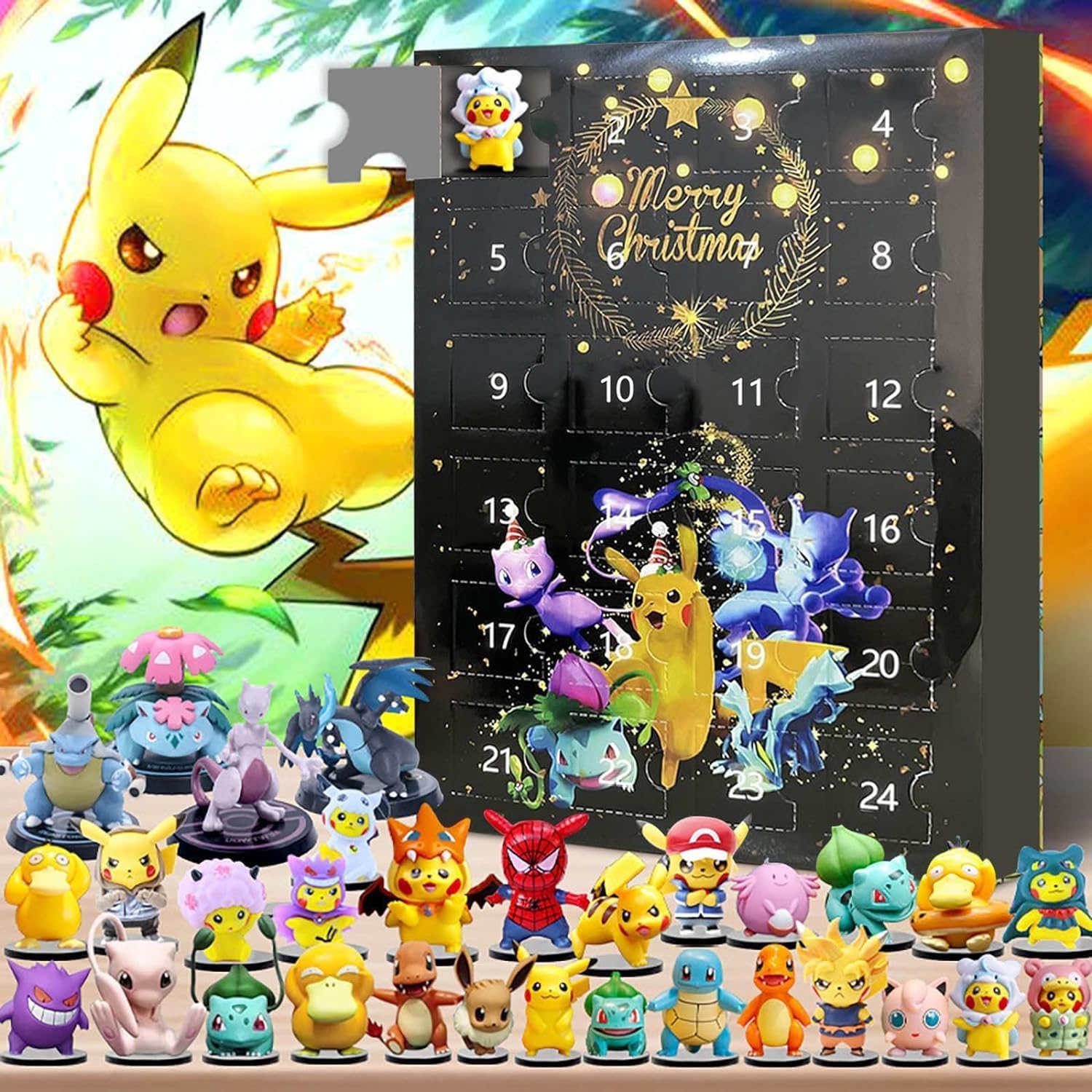 Christmas Advent Calendar 2023, Christmas Countdown Calendar for Kids Adult, 24 Days of Kids Advent Calendar, 24PC Cute Cartoon Figures Doll Advent Calendar Xmas Gifts Idea Christmas Gifts for Kids 01