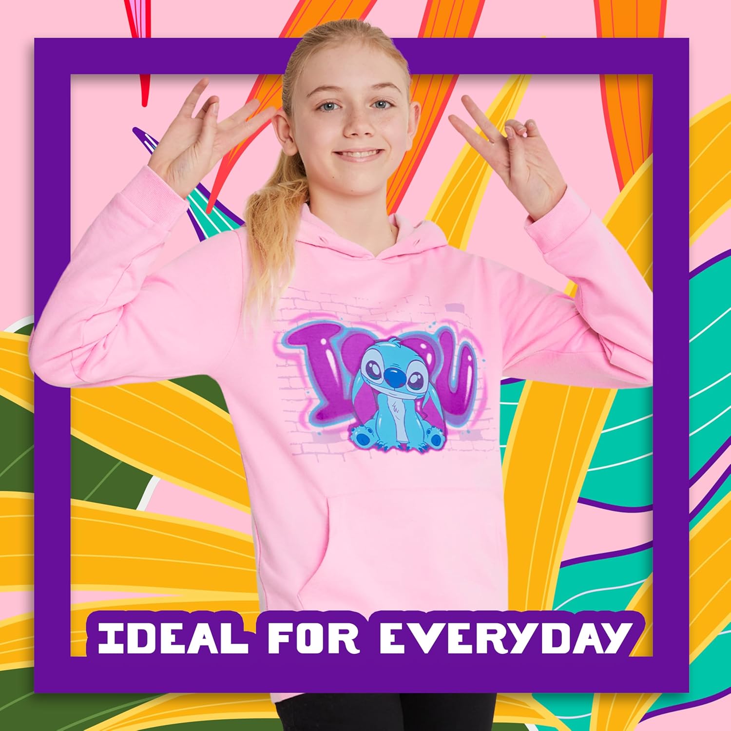 Disney Stitch Hoodie for Girls Teens Soft Hooded Sweatshirt Warm Pullover Sweater Activewear Sports Youth Hoodie Stitch Gifts