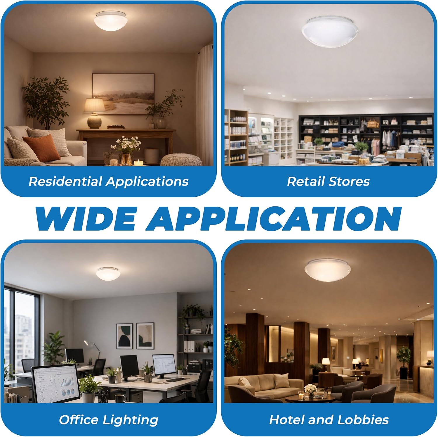 OHLECTRIC 12" White Mushroom Ceiling Light Fixture, Frosted Glass Flush Mount with (2) 18W GU24 CFL Bulbs Included, 12" Diameter, Utility Style, Damp Rated Indoor Ceiling Lamp for Hallway & Bedroom