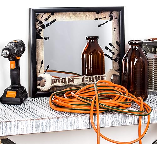 Miniatura 2 de American Art Decor Espejo decorativo impreso, decoración de habitación para bar, garaje, sala de juegos y más (cueva de hombre, 13 x 15 pulgadas)