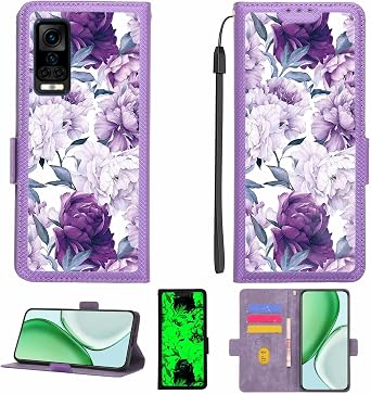 Case Compatible for Hisense H60 Smart Hlte240e Phone Case Flip Cover [with Tempered Glass Screen Protector][RFID Blocking][Luminous Effect] LPT-ZSH