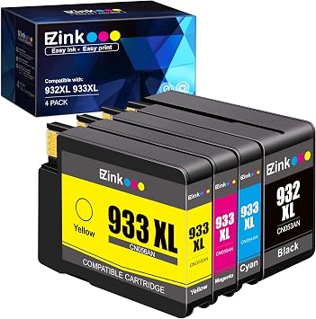 Amazon.com: E-Z Ink (TM) Cartucho de tinta compatible con HP 932XL 933XL  932 933 para usar con impresora Officejet 6100 6600 6700 7110 7510 7610  7612 (1 negro, 1 cian, 1 magenta, 1 amarillo), 4 unidades : Productos de  Oficina