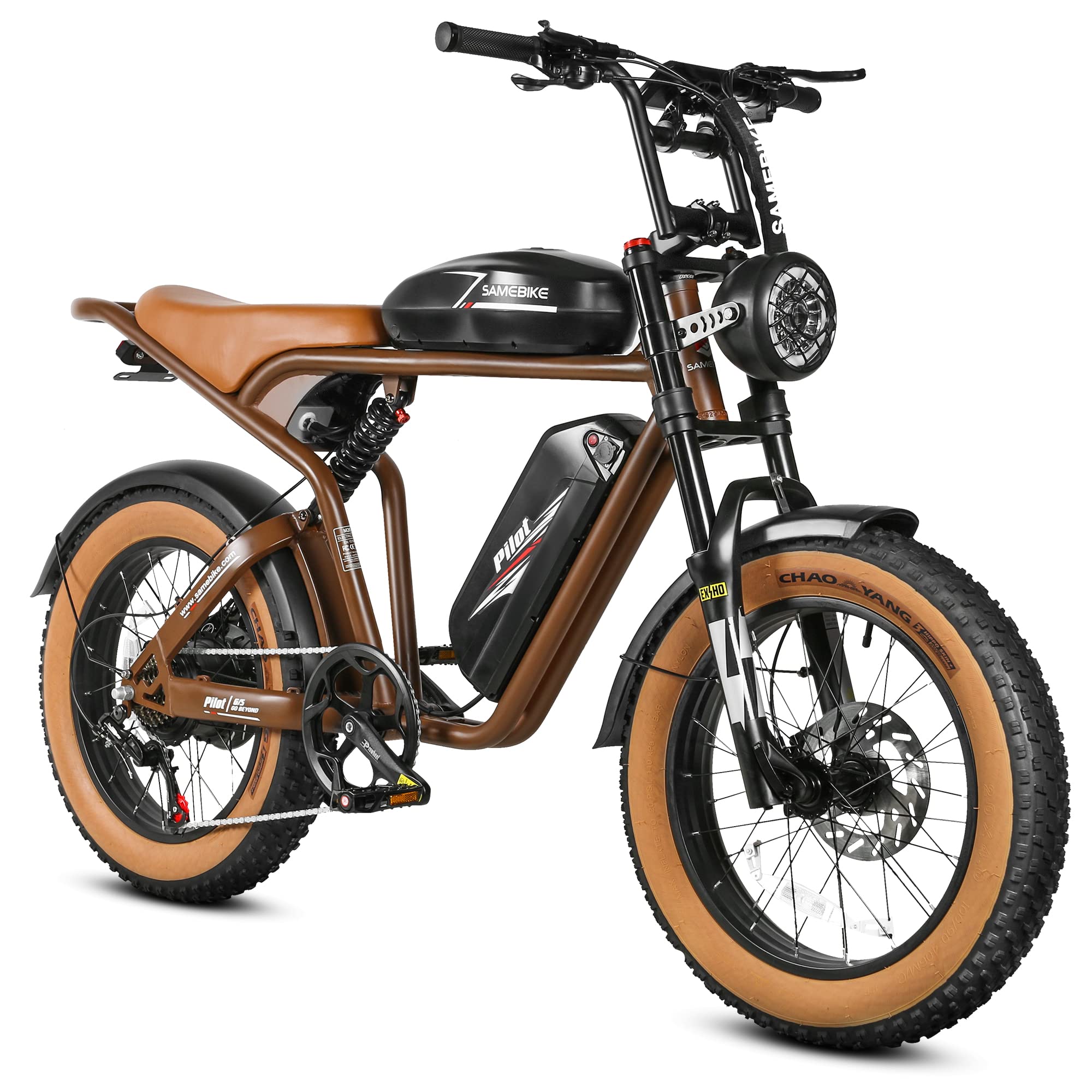 SAMEBIKE 2000W/4000W Electric Bike for Adults, 48V 36Ah Dual Battery Ebike Hydraulic Full Suspension, 34Mph/37Mph & 100 Miles Range Electric Bike, 20"*4.0" Electric Motorcycle for Adults, 7-Speed&UL