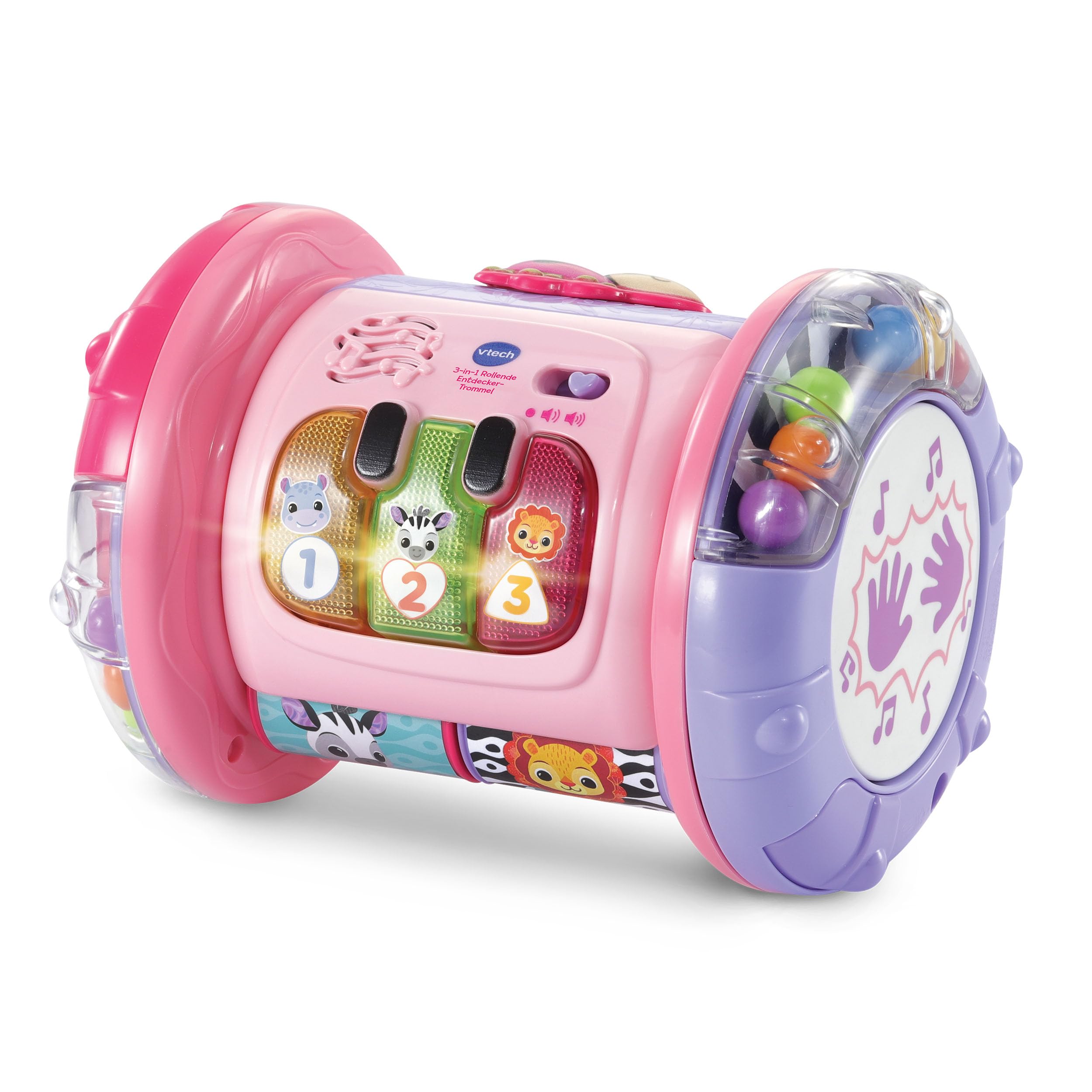 Vtech 3-in-1 Rolling Explorer Drum, Pink