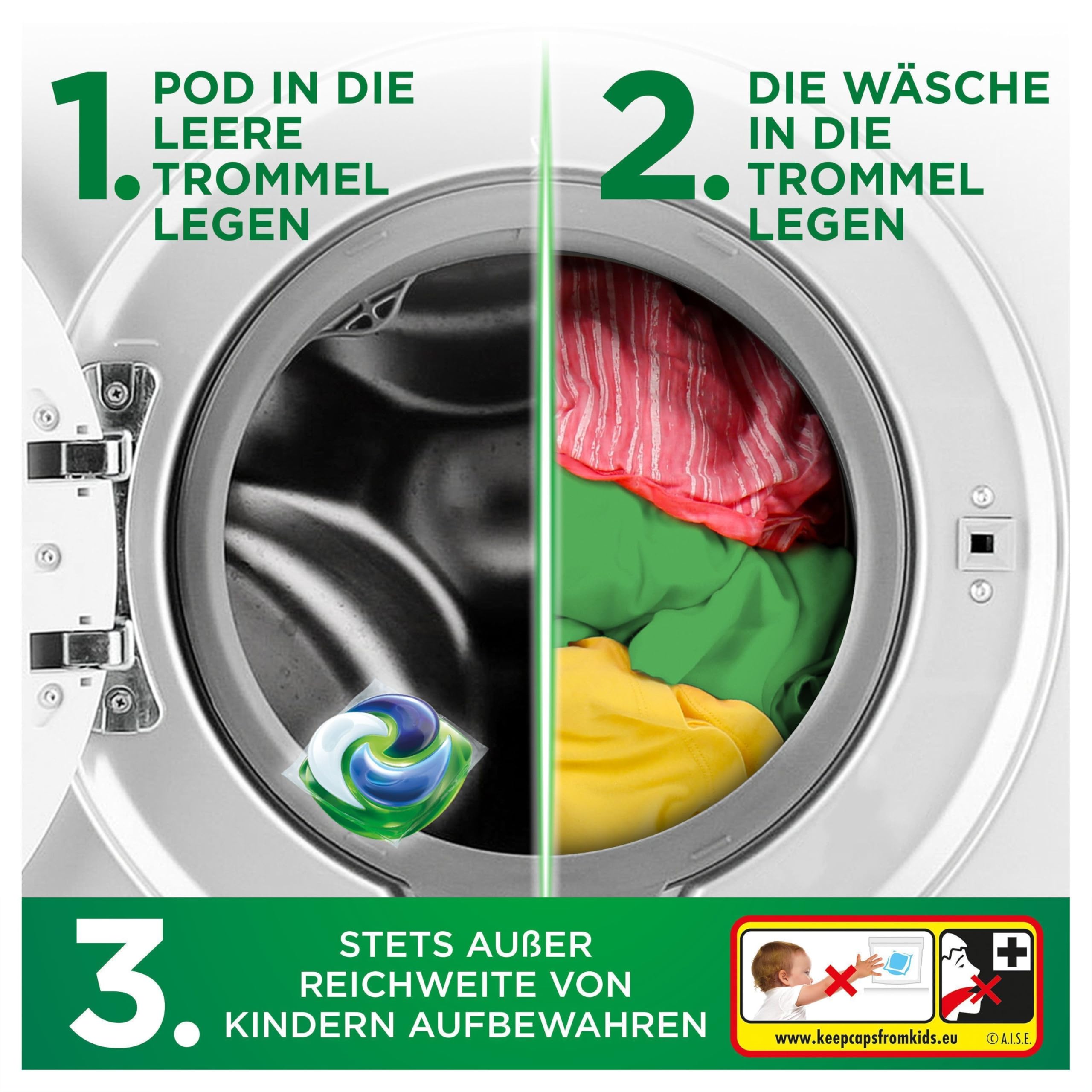 Ariel Waschmittel All-in-1 PODS 76 Waschkapseln, Touch of Lenor Unstoppables, Universal+, Porentiefe Reinheit für lang anhaltende Frische