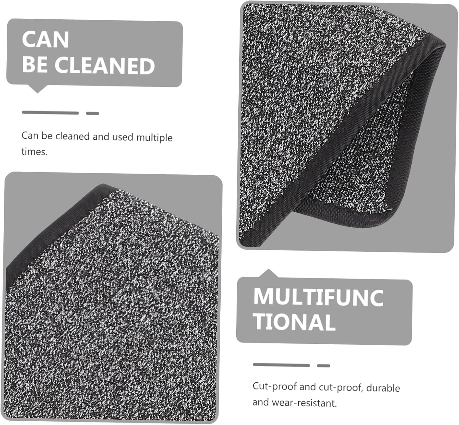 Mikinona Double-Sided Cut-Resistant Table Mat Anti-Scratch Kitchen Protector for Home Use and Wear-Resistant Convenient Storage and Lightweight Design Black