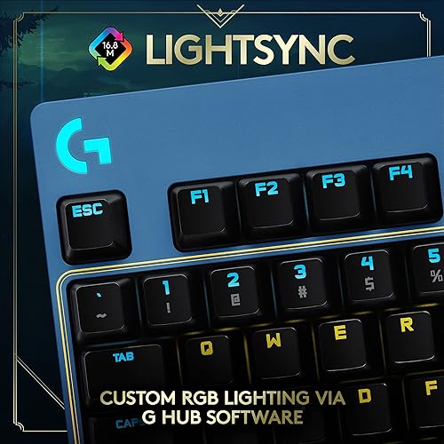Miniatura 6 de Logitech G Teclado mecánico PRO para juegos, diseño ultraportátil sin llave, cable USB desmontable, teclas retroiluminadas RGB LIGHTSYNC, edición