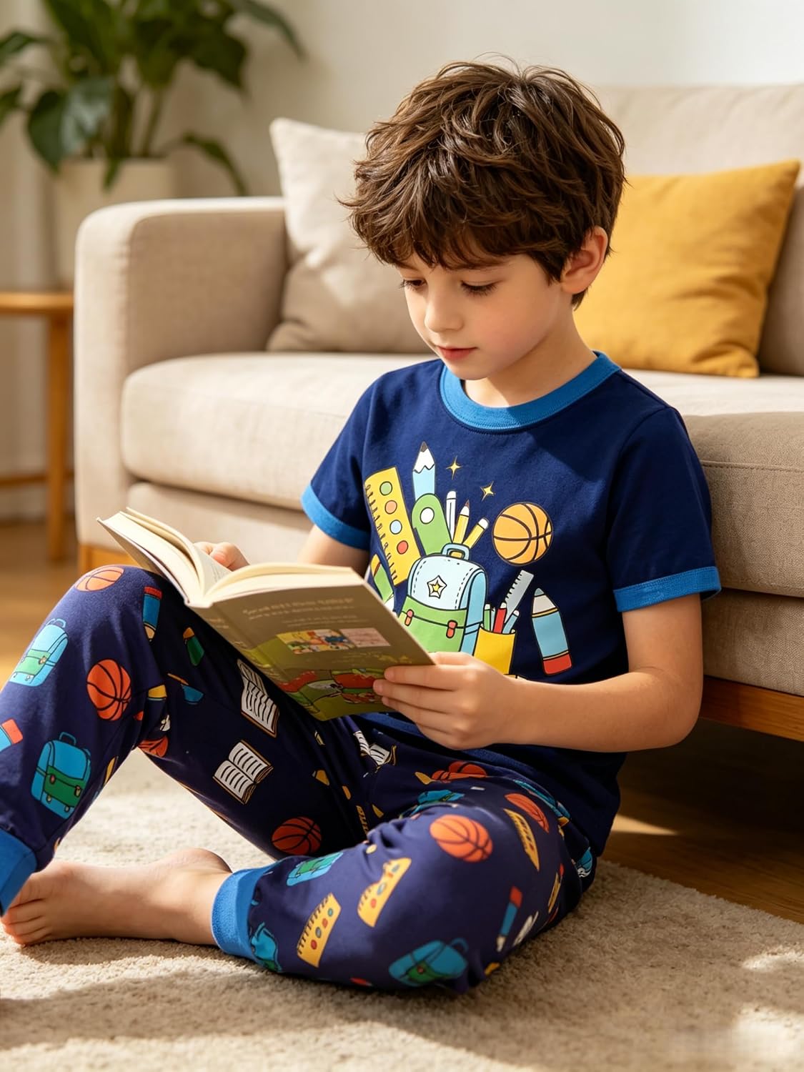 Toddler Boys Pajamas Set 100% Cotton Winter Warm 2 Piece Long Sleeve Pjs