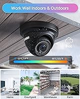 Vista 2 de ZOSI Sistema de cámara de seguridad para el hogar PoE de 8 canales 8MP 4K PoE al aire libre, 8 cámaras IP domo PoE con cable de 5 MP (3K), NVR PoE
