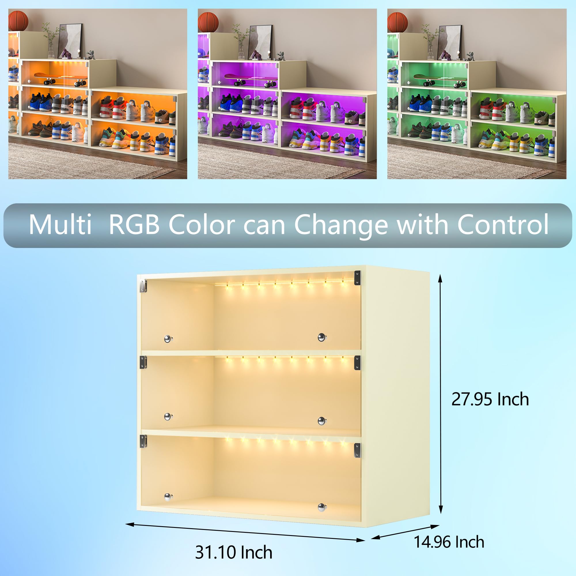 小物 Show Amazon.com: Sneaker Storage with LED Lights for Up to 9 Pairs of