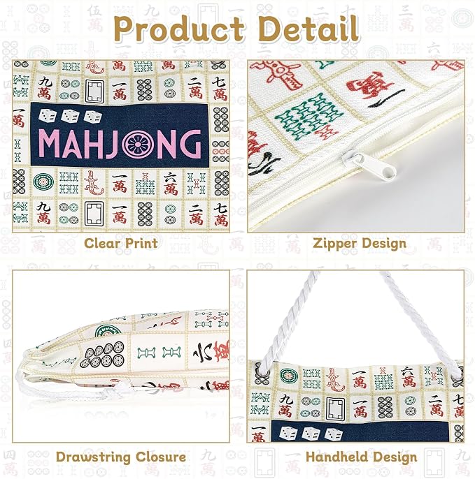 Set de 3 bolsas para Mahjong moderno miniatura 4