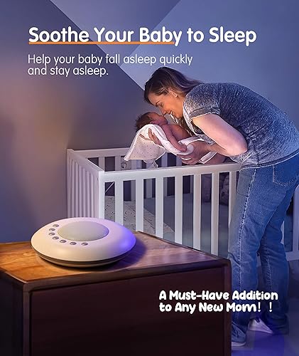 Miniatura 5 de FamiSym Máquina de sonido de ruido blanco, 28 sonidos naturales relajantes, 32 niveles de volumen, 3 temporizadores, función de memoria, batería