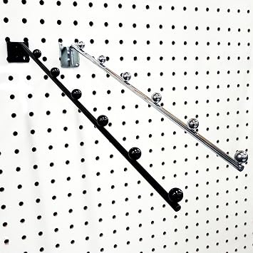 14" L Pegboard 6 Ball Waterfall Faceout Hook, Black - 1 Unit