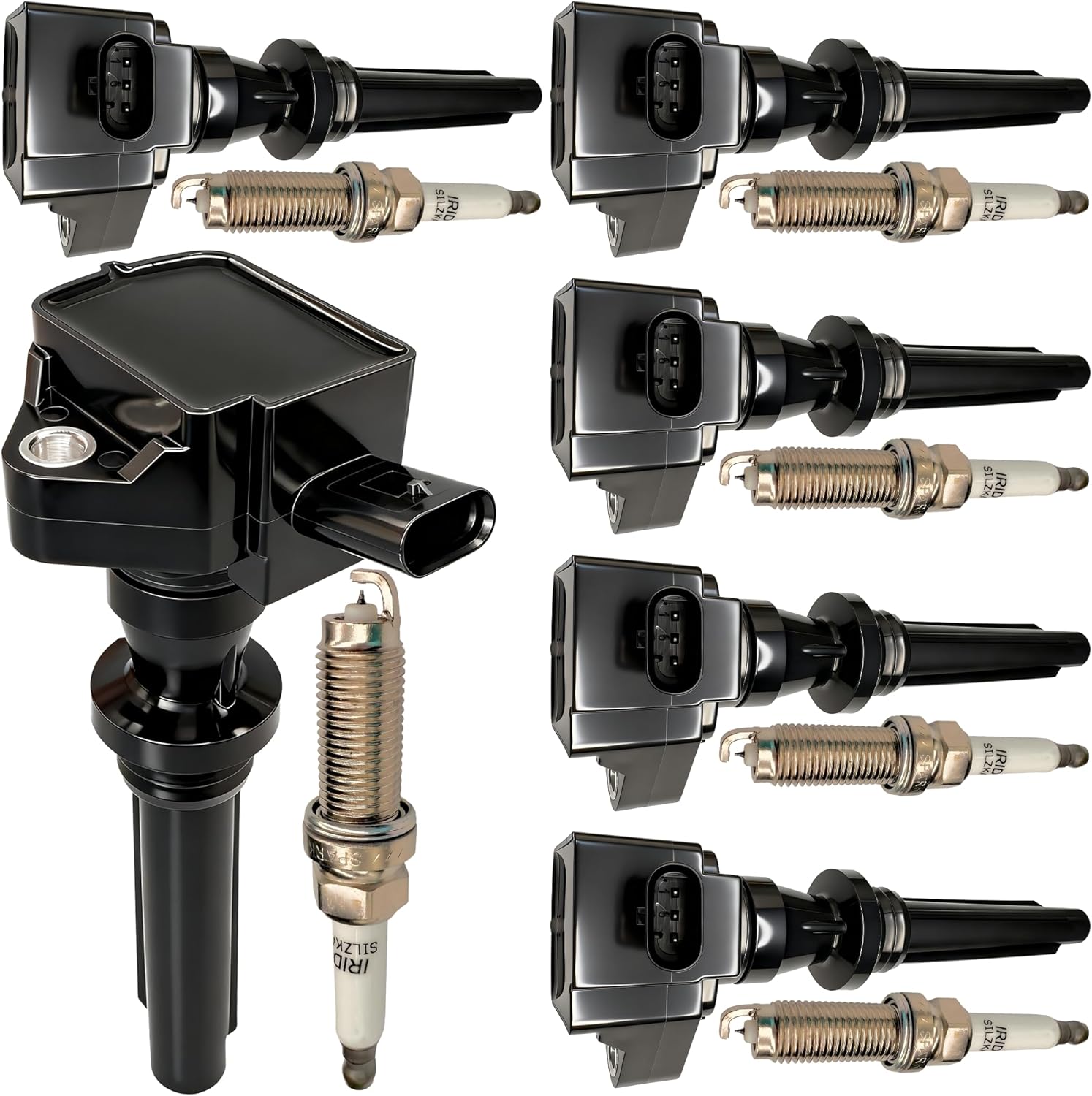 6 Pcs Ignition Coils with Spark Plugs - Compatible for Jaguar - Replaces C2Z18619, LR035548, UF730 & LR050998 Compatible with F-Pace, F-Type, Range Rover, Defender (2013-2023 Models)