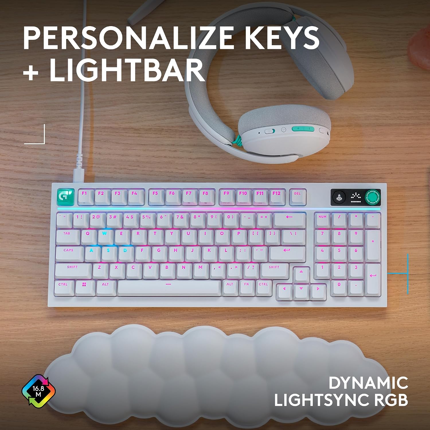 Logitech G G316 X 98 Mechanical Gaming Keyboard (Linear) - White, цвет: Белый — фото 7