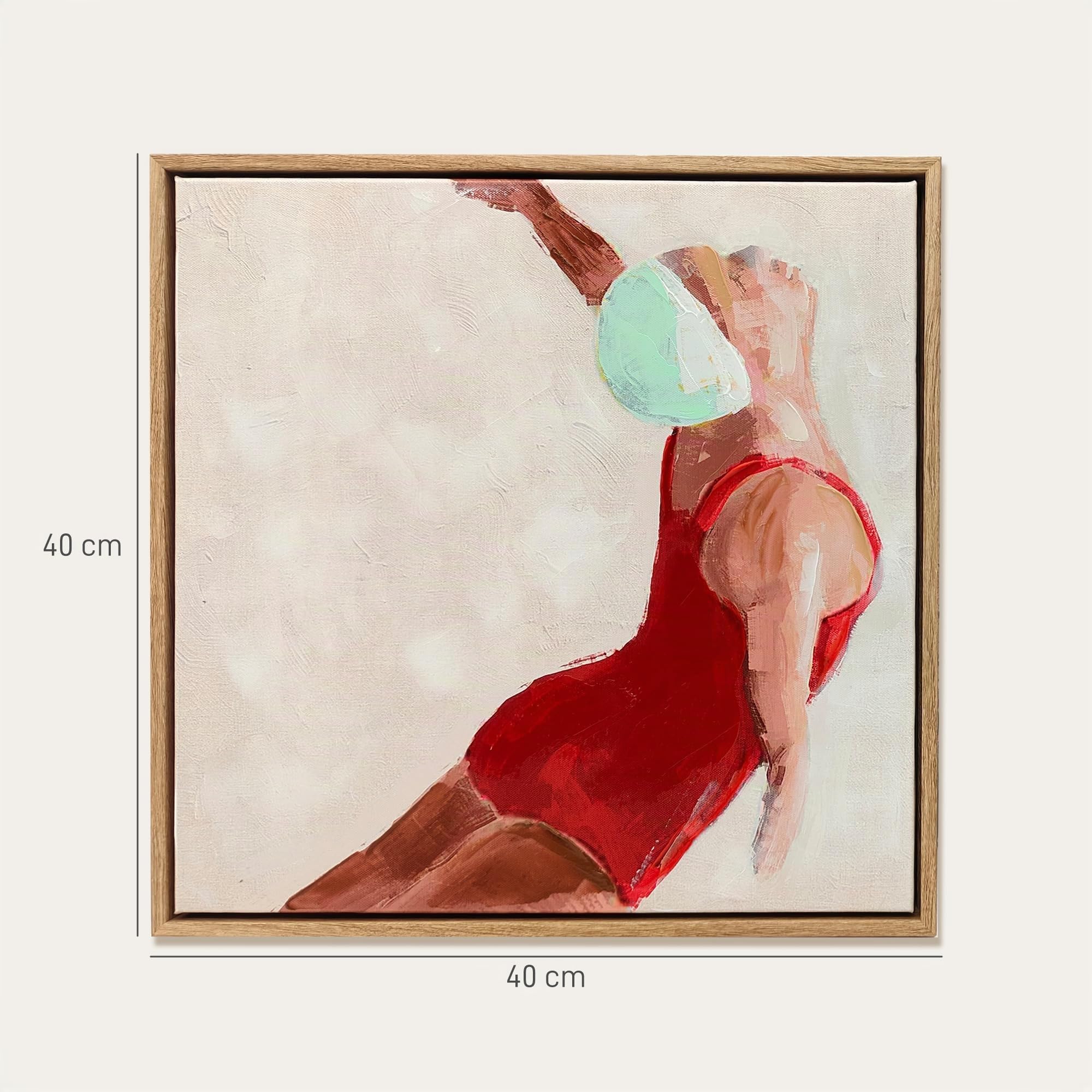 HOMCOM Set di 2 Quadri su Tela Wall Art Moderna Stampa Artistica 40x40 cm | da Parete, per Soggiorno e Salotto, con Ganci Inclusi