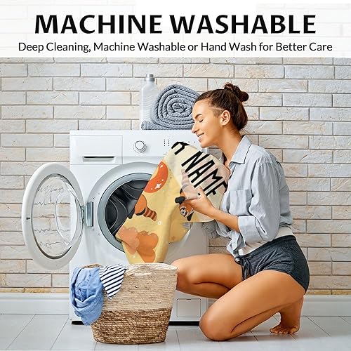 Miniatura 5 de Manta de panda rojo personalizada con nombre para niños, suave, mullida y acogedora, 30 x 40 pulgadas, manta tamaño regazo para sofá, oficina,