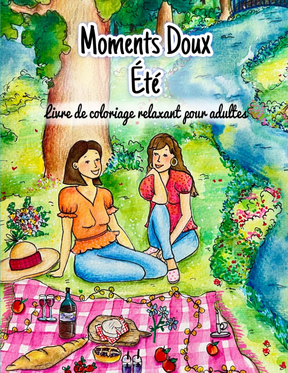 Moments Doux, été : Livre de coloriage pour adultes: 25 coloriages relaxants et cozy pour un été placé sous le signe du bien être et de la détente