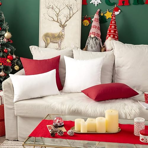 Miniatura 4 de MIULEE Paquete de 2 fundas de almohada decorativas para exteriores, impermeables, de lino, para jardín, patio, tienda de campaña, balcón, sofá, 24 x