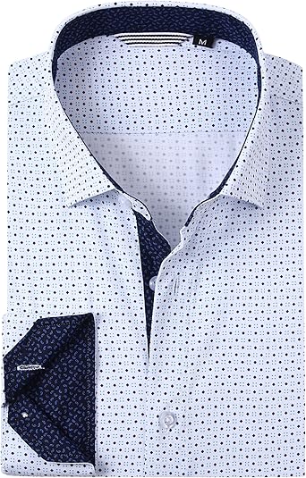 Alex Vando Mens Printed Dress Shirts Long Sleeve Regular Fit Button Down Shirt