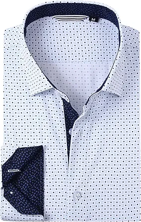 Alex Vando Mens Printed Dress Shirts Long Sleeve Regular Fit Button Down Shirt