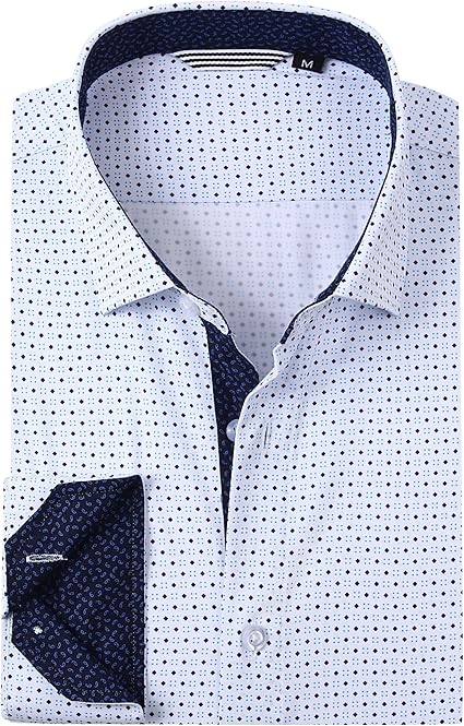 Alex Vando Mens Printed Dress Shirts Long Sleeve Regular Fit Button Down Shirt