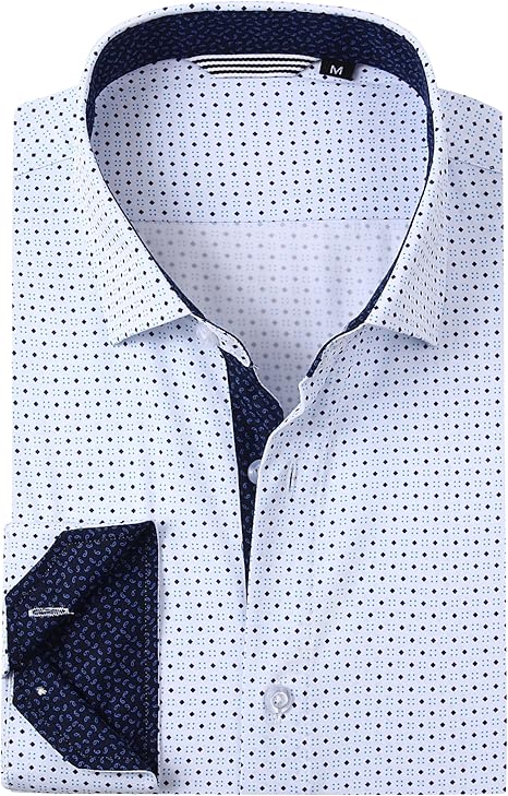 Alex Vando Mens Printed Dress Shirts Long Sleeve Regular Fit Button Down Shirt