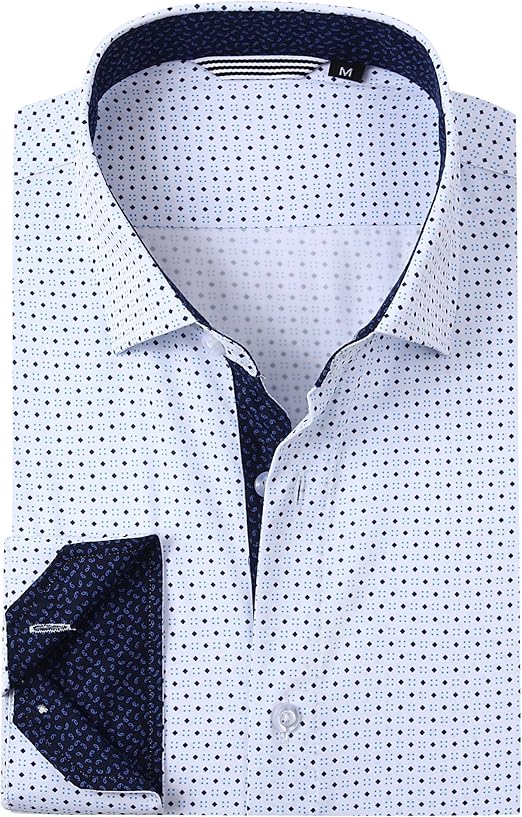 Alex Vando Mens Printed Dress Shirts Long Sleeve Regular Fit Button Down Shirt
