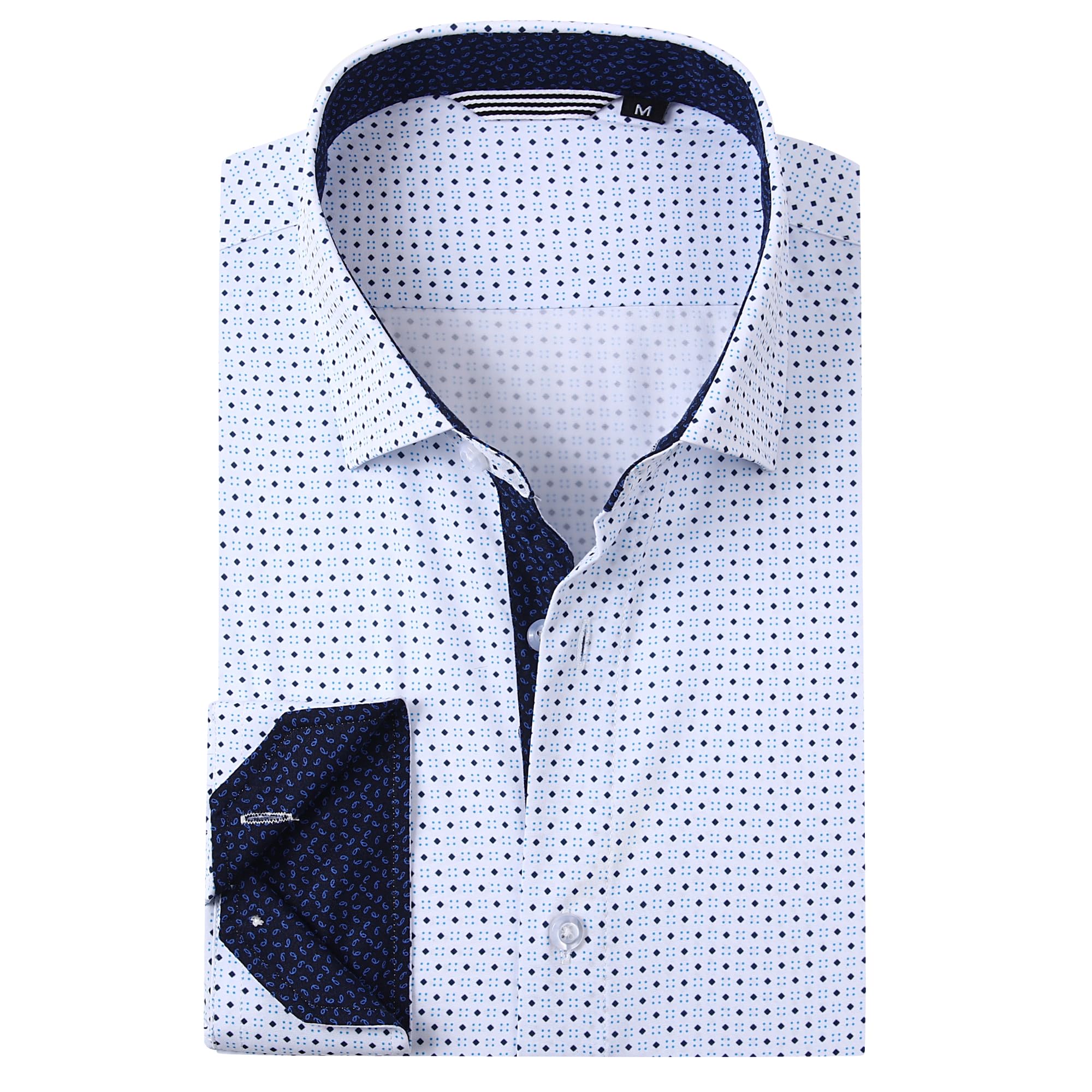 Alex Vando Mens Printed Dress Shirts Long Sleeve Regular Fit Button Down Shirt