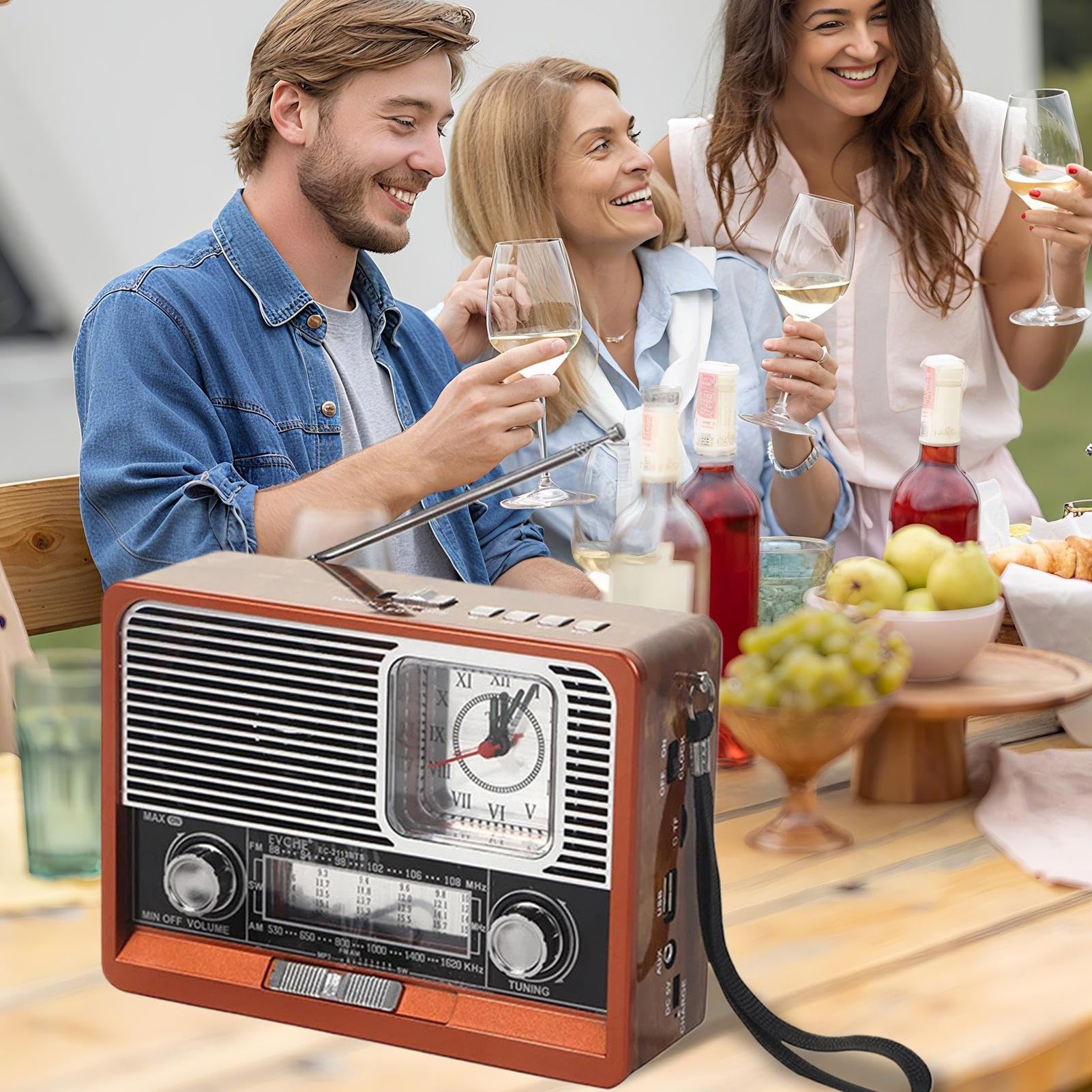 Radio Vintage Batería De Larga Duración Recargable USB