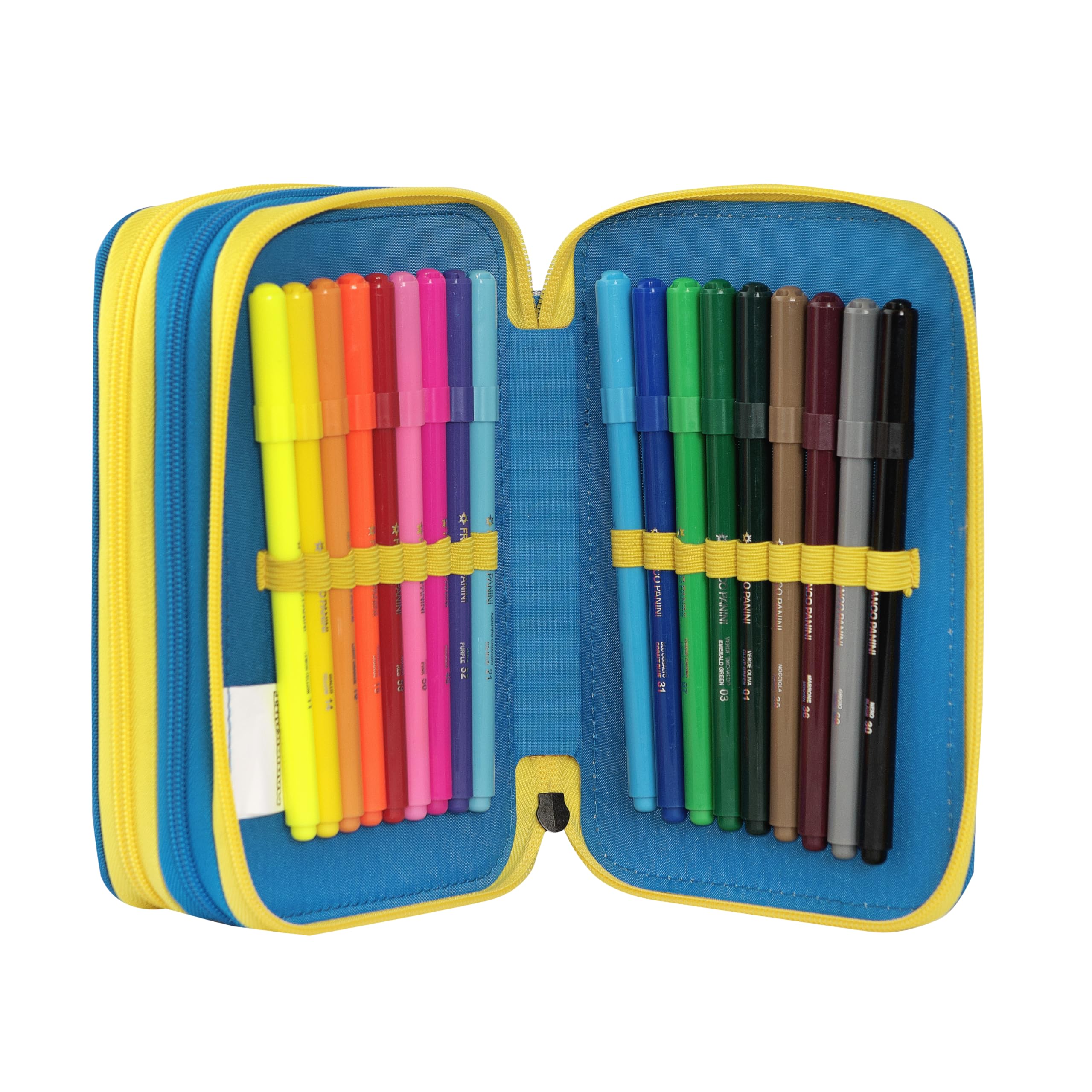 MARIO KART - Astuccio Scuola Ufficiale Mario Kart, Astuccio 3 Scomparti Bambino e Bambina con Set Cancelleria, Penna Cancellabile Blu e Pratica Chiusura a Zip