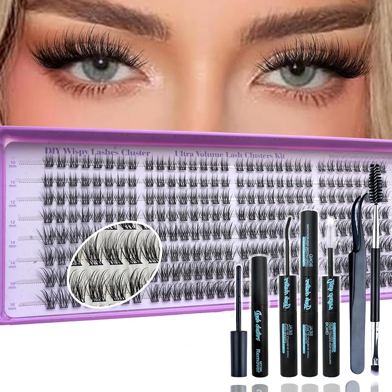 Kit FebFeb de Cílios Postiços em Tufo, Curvatura C, Comprimentos de 10 a 16 mm