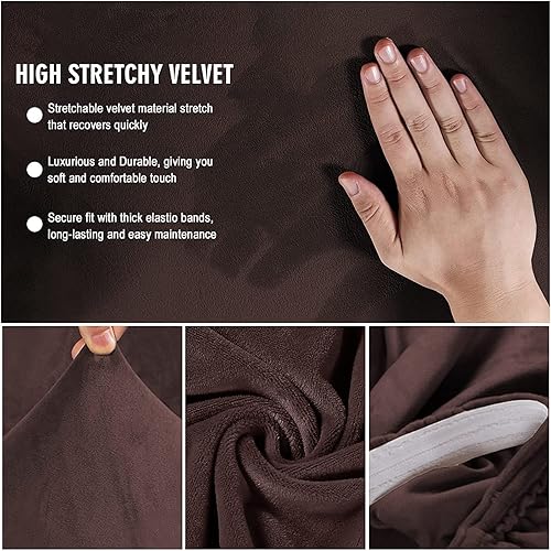 Vista 34 de cjc Funda reclinable con funda de consola central, 8 piezas de terciopelo elástico para sofá reclinable seccional con portavasos, funda reclinable