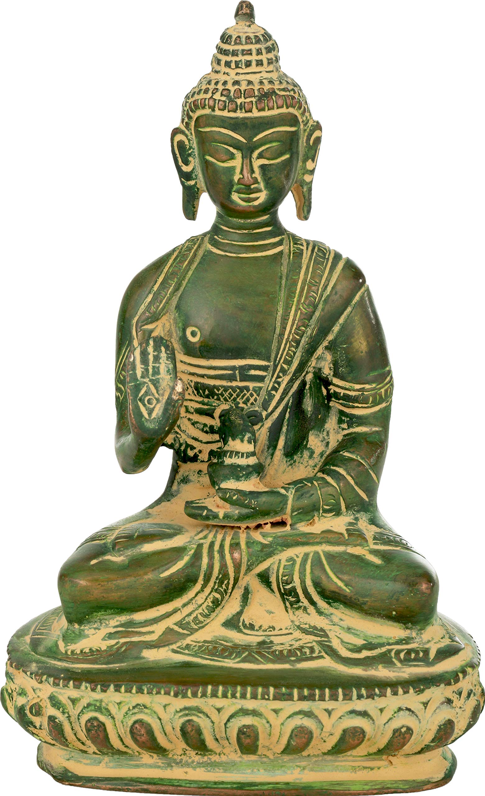 Statue de Bouddha tibétain en laiton fait main pour décoration zen