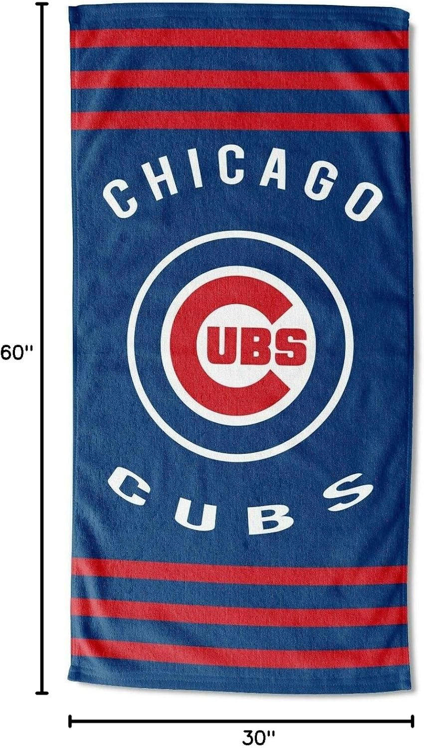 The Northwest Company MLB Chicago Cubs Beach Towel, Blue, 30 x 60 (CHCTWL2020)
