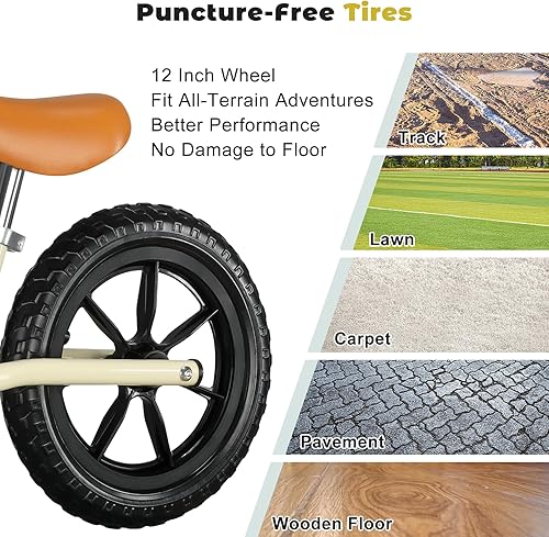 Miniatura 6 de Bicicleta de equilibrio para niños de 2 a 5 años, asiento ajustable y manillar sin pedal, bicicleta de entrenamiento sin pedales, el mejor regalo