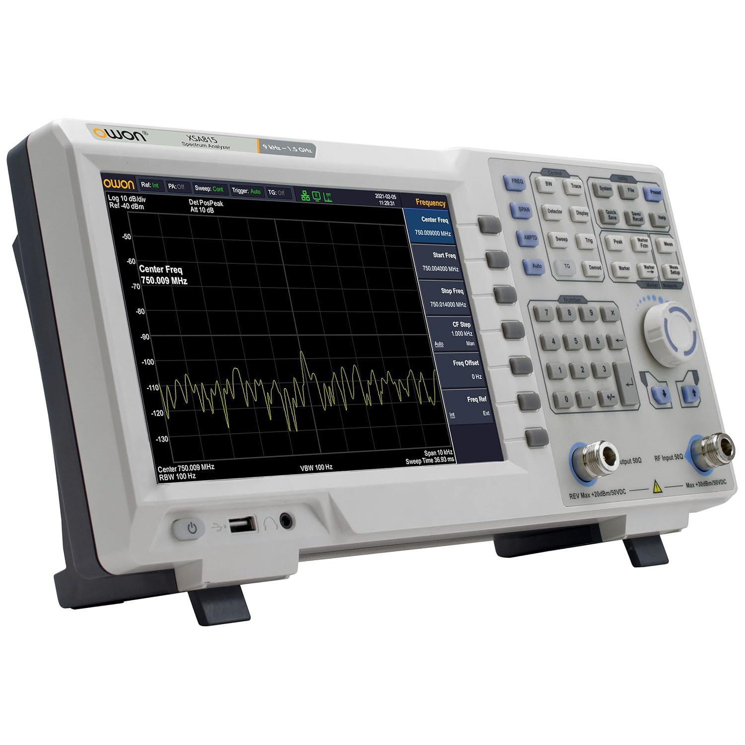 OWON XSA815-TG 9" LCD 1280×800 Resolution 9 kHz to 1.5 GHz Spectrum Analyzer with Tracking Generator