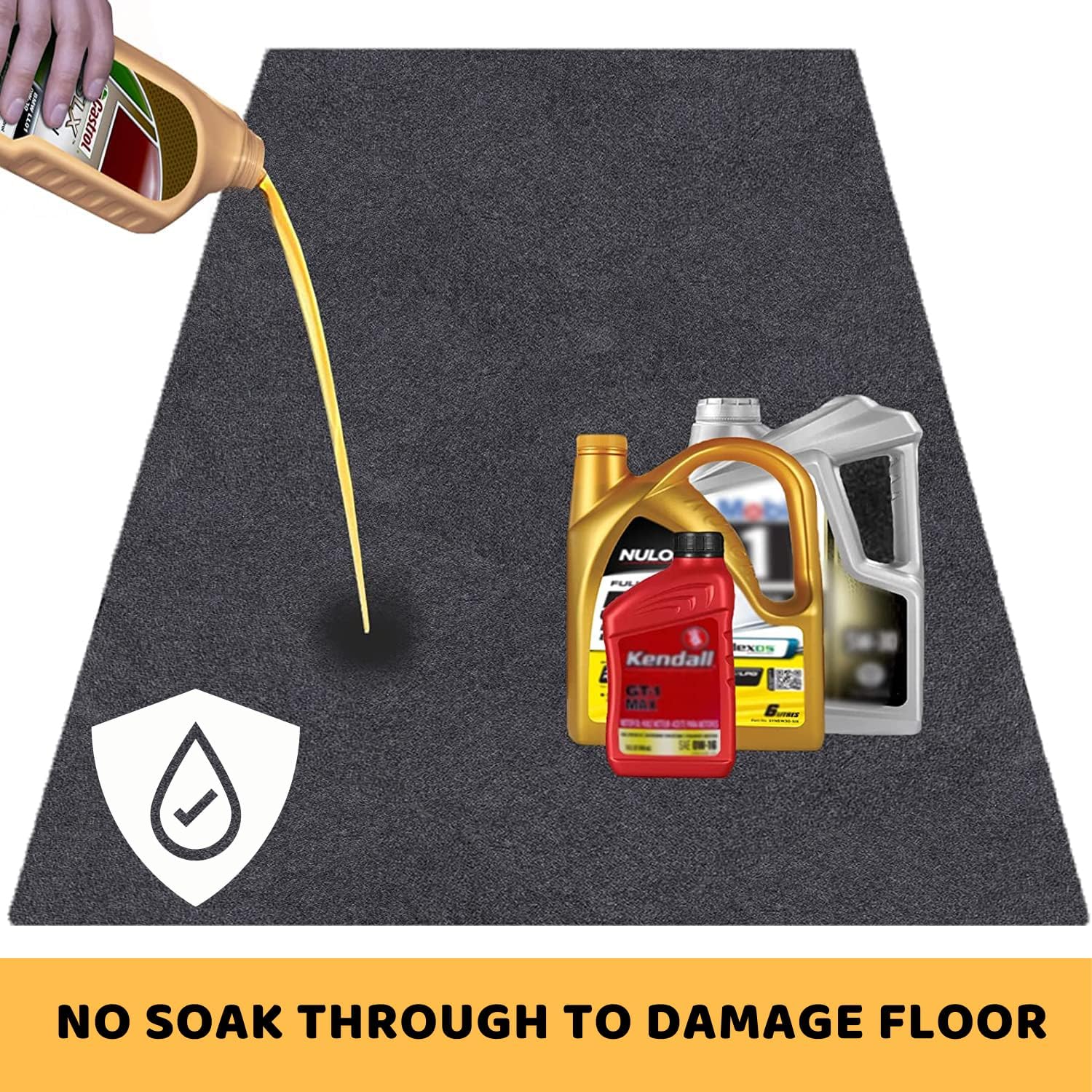 SAVUK Oil Spill Mat Premium Absorbent Oil Pad Reusable/Durable/Waterproof Contains Liquids, Protects Garage Floor Surface (Grey, 58" x 72")