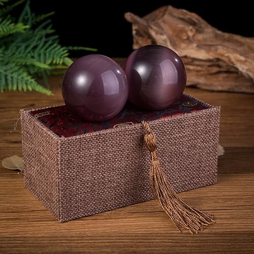 Miniatura 5 de Piedra preciosa artificial de ojo de tigre de cuarzo chino para la salud del ejercicio del estrés bolas de Baoding azul lago